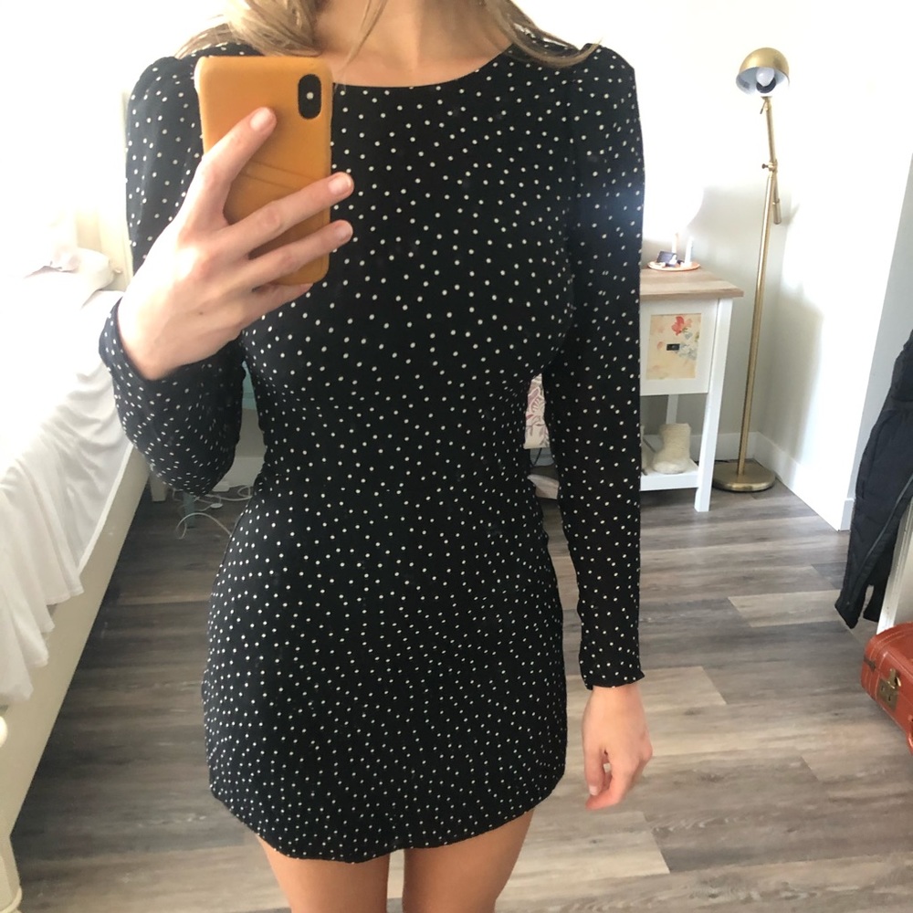 Reformation Romee Polka Dot Long Sleeve